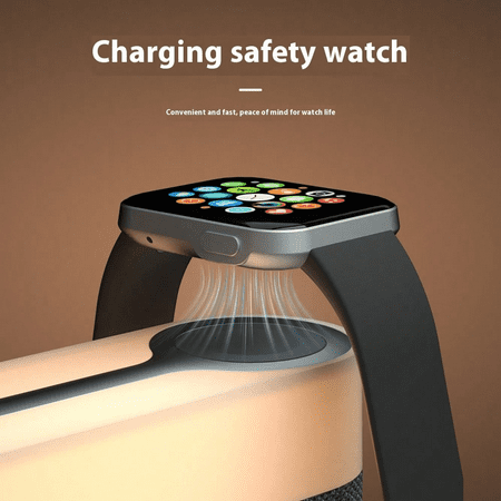 Digital Alarm Clock LED Night Light Mobile Phone Smartwatch Wireless Charging 15W Touch Controlled Bedside Light, Adjustable Brightness, QI Wireless Charging, Bedroom, Compatible With Apple
