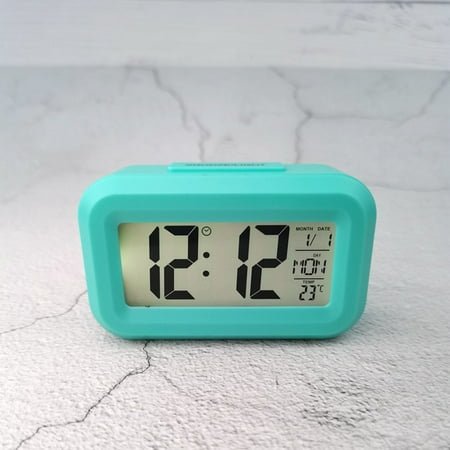 Digital LCD Snooze Electronic Alarm Clock with LED Backlight Control Calendar