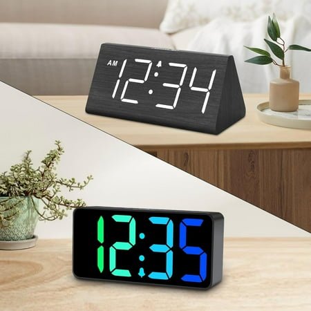 DreamSky Wooden Alarm Clock and RGB Digital Clock