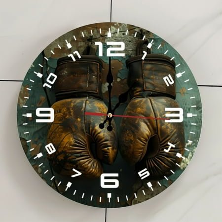 Dwarf Old Man Wall Clock - 12 Inch Wooden Art Hanging Clock, Silent Non-Ticking, Battery Operated, Round Home Decorative Clock With Arabic Numerals