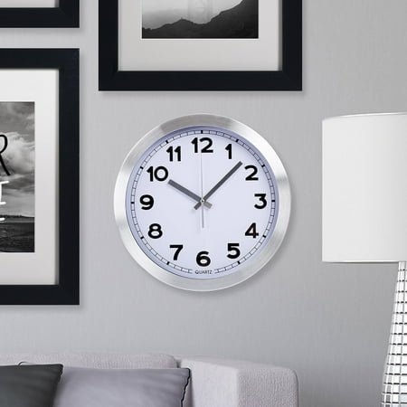 EIKODO-12 Inch Brushed Aluminum Wall Clock