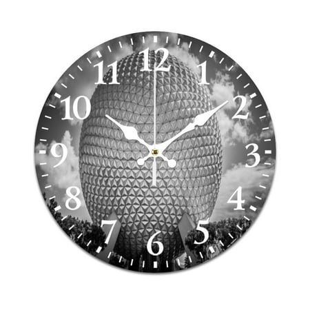 EPCOT Ball Black And White Wall Clock Modern Design Clocks Wall Hanging Home Office School Clocks Round PVC Wall Clocks