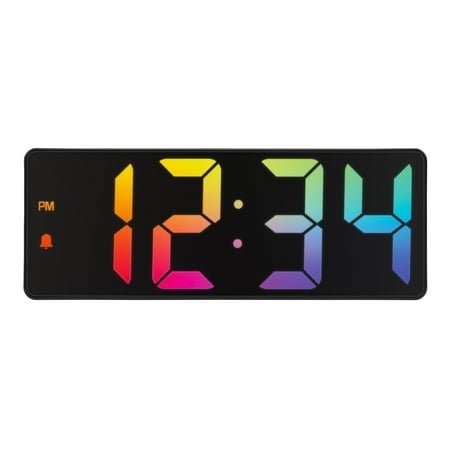 Equity 617-386 2-inch Gradient Digital Black Alarm Clock with Indoor Temperature