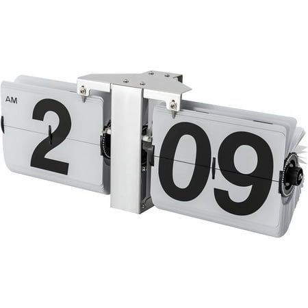flip Clock, Retro flip Clock, Wall Clock, Tabletop Flip Clock, Battery Operated, Digital Display Screen, Wall-Mounted/Table-top, High Accuracy, Two Types of Installation (White)