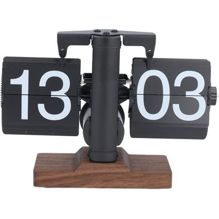 Flip Desk Clock, Retro Vintage Flip Down Clock, 24H Automatic Page Turning Clock, Battery Operated Desk Table Clock, Internal Gear Operated Mechanical Flip Clock For Bedroom Living Room Bedside