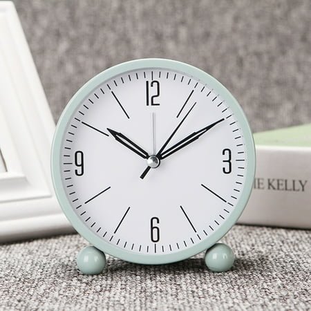 Ghojet Silent Alarm Clocks Bedside Non Ticking Battery Powered with Night Light Table Clocks Simply Function Travel Desk Alarm Clock for Bedroom Office (Green)