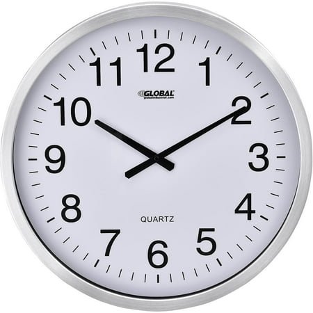 Global Industrial 20 Wall Clock, Aluminum Frame