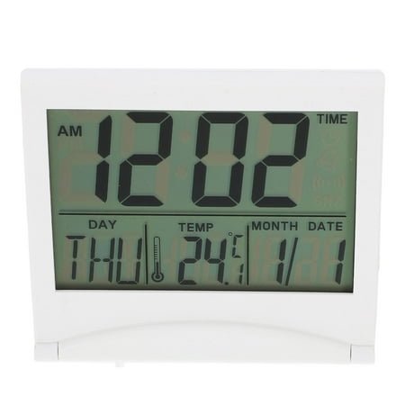 GOOHOCHY Electronic Alarm Clock Simple Display Foldable Travel White