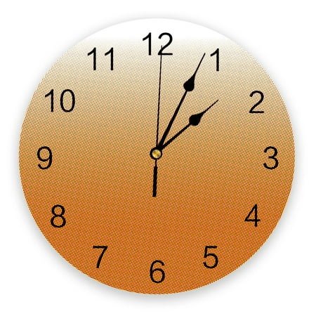Gradient Wave Dot Orange Solid Color Wall Clocks Silent Home Cafe Office Wall Decor Clocks for Kitchen Art Large Wall Clocks