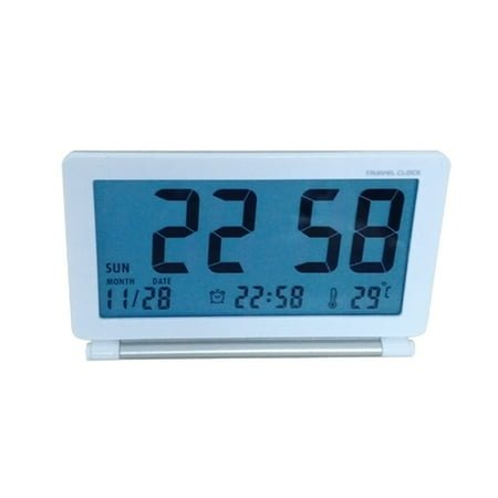 HEANUJJ Folding Clock Alarm Clock White with Snooze and Date Display 1Set