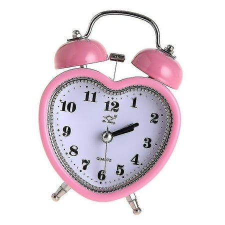 Heart Shaped Dial Number Night Light Alarm Clock Aa Battery Powered Red