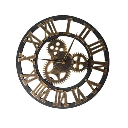 HEMOTON Creative Wall Clock Made of Metal for Decoration Golden Easy to Install and Remove 34cm