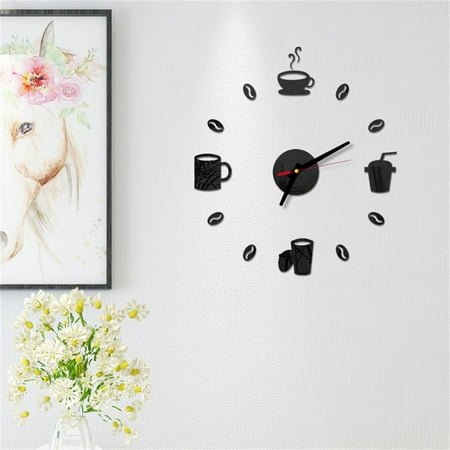 HOARBOEG 15.74 Quartz Modern 3D Effect Indoor Wall Clock, Easy Installation Wall sticker