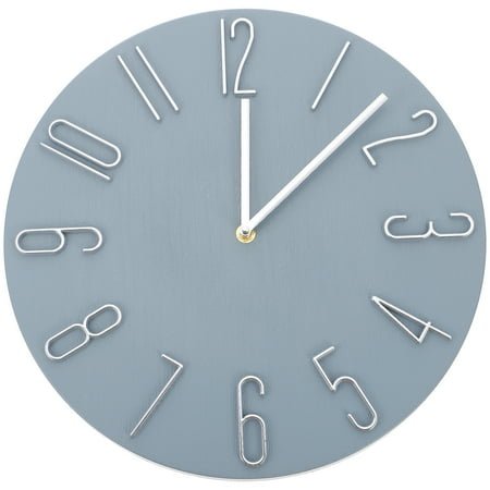 HOOWIFFY Minimalist Round Shaped Wall Clock Dark Grey Plastic 1Pack 35X0.8In