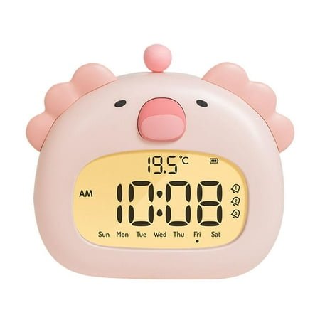 Household Animal Small Alarm Clock for Kids Rechargeable Dimming Night Lig