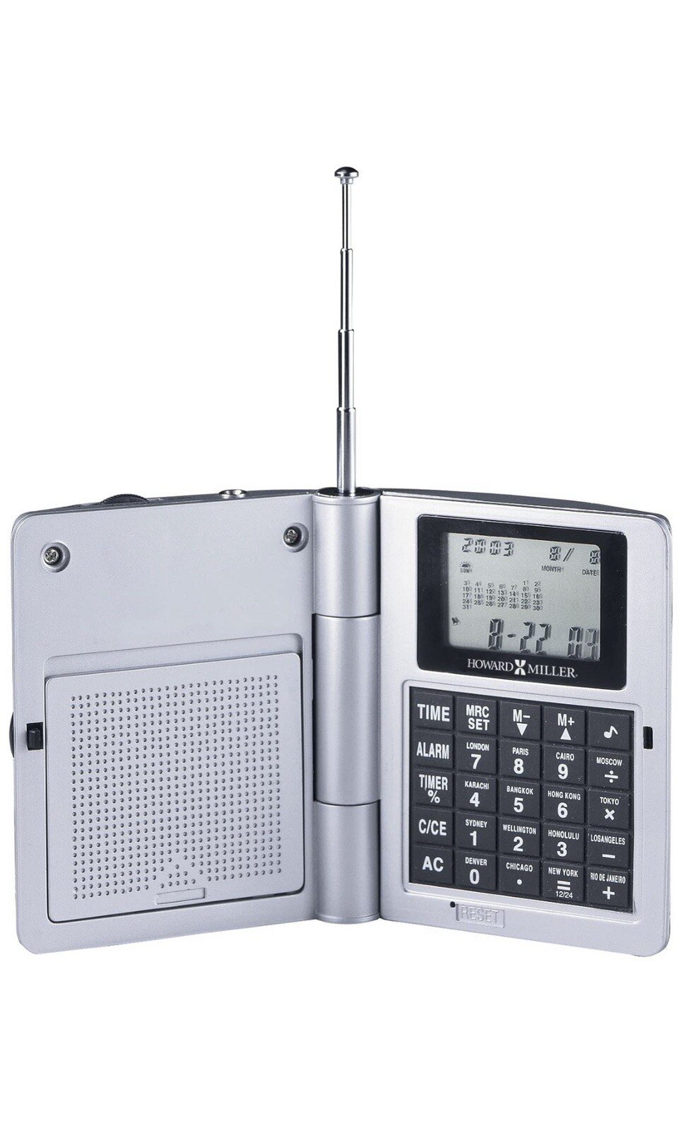 Howard Miller 645-587 Radio Travel Pocket Alarm Tabletop Office Shelf Clock