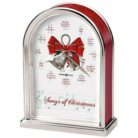 Howard Miller Songs of Christmas Table Clock 645-820 – Silver Finished Arch, Red