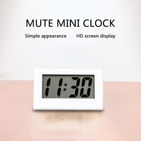 HPDL Jkapagzy 1PC Mini Small Car Desk Digital Clock Watch Gauges Mini Digital LCD Screen Travel Electronic Clock Home Office Desktop Clocks