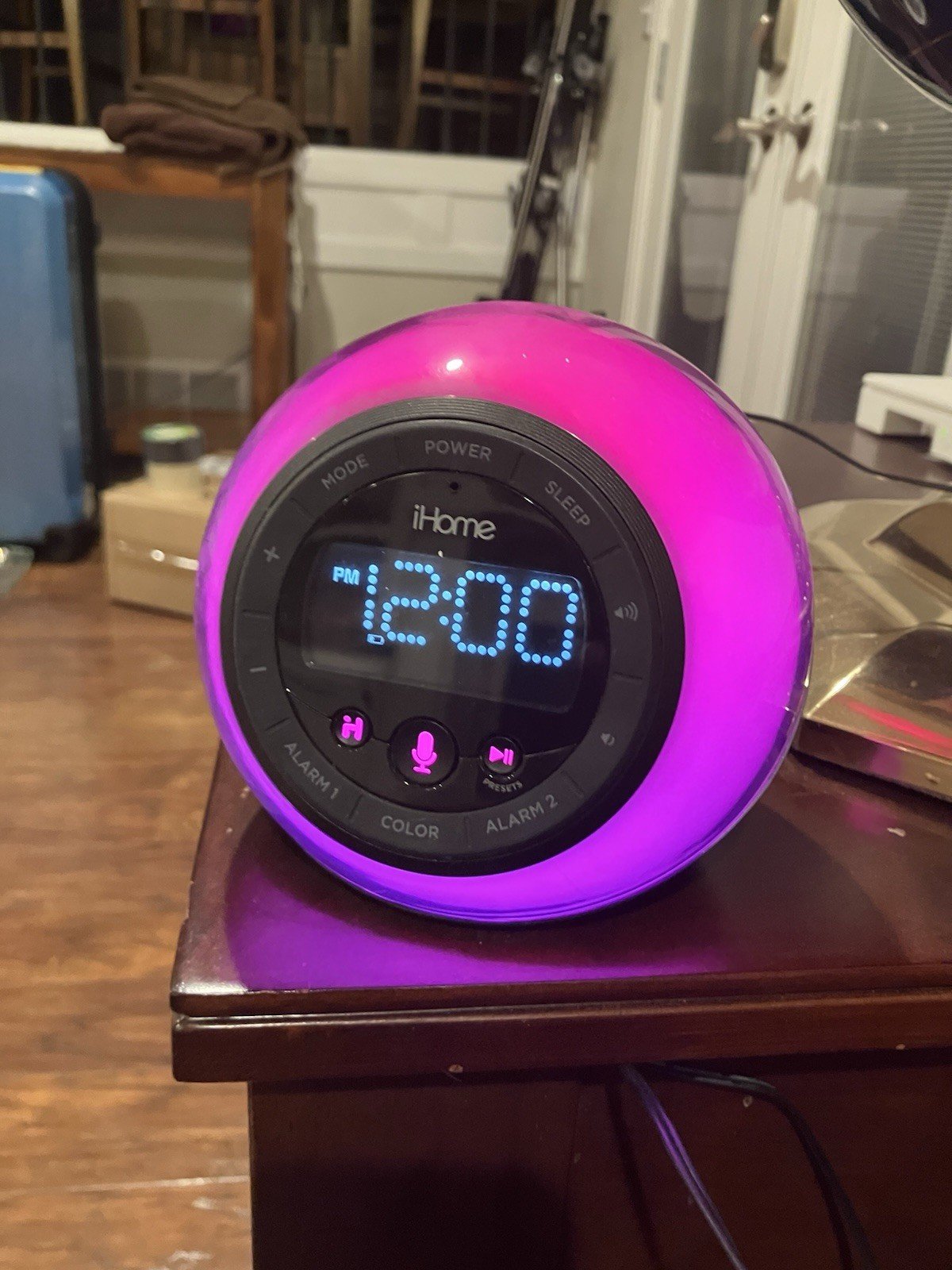iHome iBT29 Bluetooth Color Changing Dual Alarm Clock Radio w/ Power Adapter