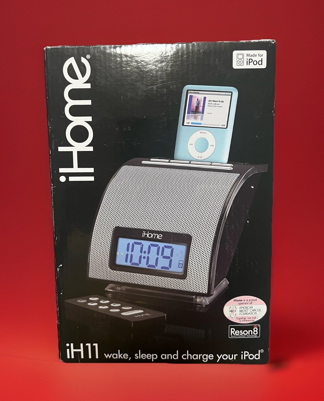 iHOME iH11 Black iPod Docking Station Alarm Clock Charging w/ Remote Control NIB