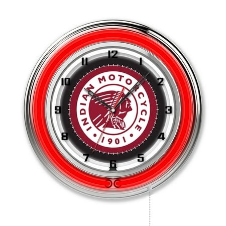 Indian Motorcycle 19 Double Neon Wall Clock