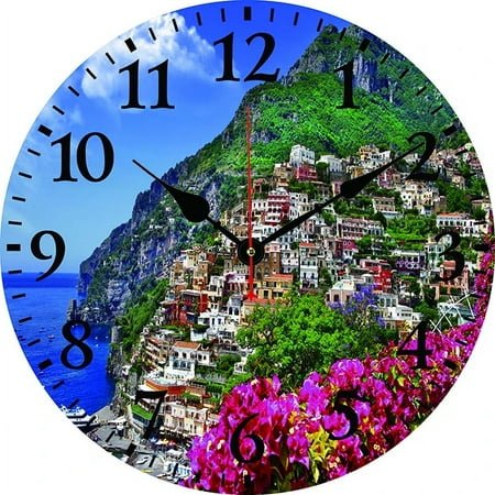 Italian Landscape Wall Clock Modern Design Living Room Bedroom Office Decoration Kitchen Clock Art Wall Watch Home Decor