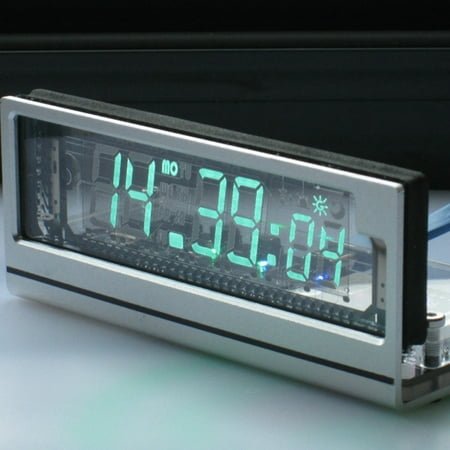 ITIGOITIE Vacuum Digital Alarm Clock, Fluorescent, WiFi Connect, USB Charging,Aluminum Transparent Acrylic Shell
