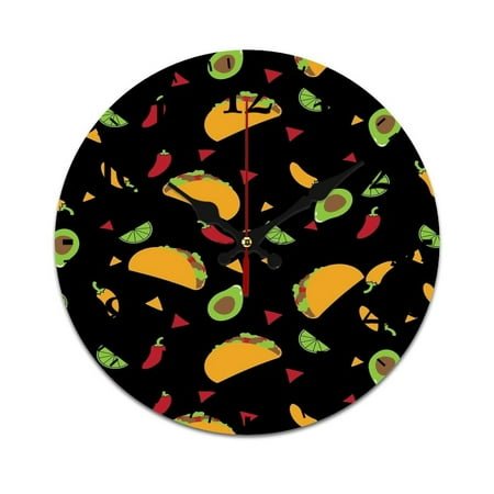 It’s Taco Tuesday Everyday! Wall Clock Modern Design Clocks Wall Hanging Home Office School Clocks Round PVC Wall Clocks