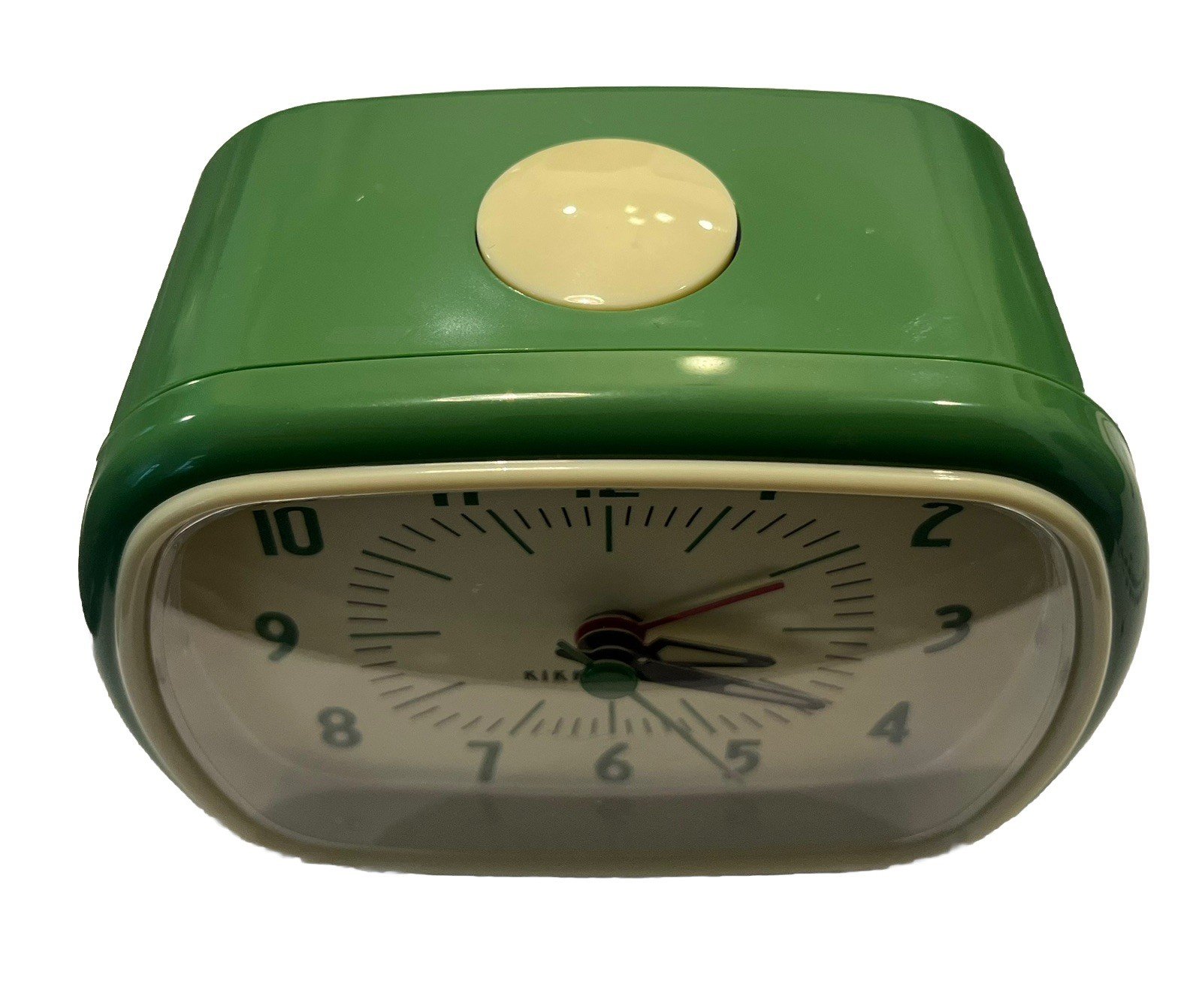 Kikkerland Green Retro Alarm Clock Standard Loud Alarm Analog Time Travel NICE!