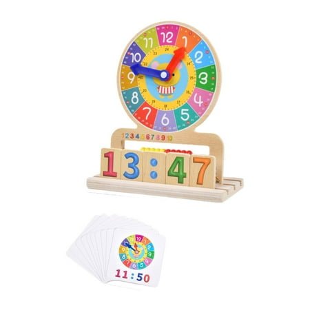 Kuntesetty Education Clock for Kids Analog Teaching Clock Abacus Telling Time Teaching Aids