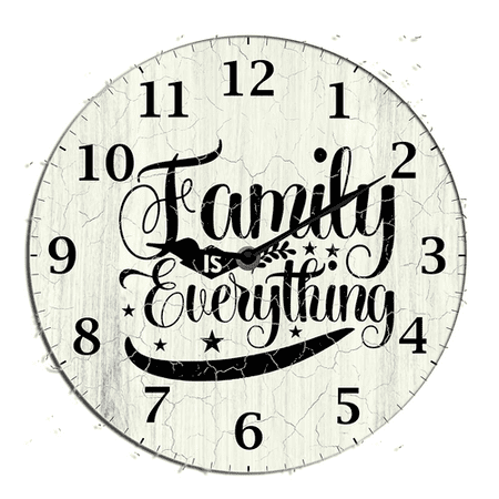 Kurmntregon Family Is Everything Wall Clock Family Quote Silent Non Ticking Battery Operated Rustic Farmhouse Kitchen Clocks Wall Decorative For Living Room Bedroom Office Round 10