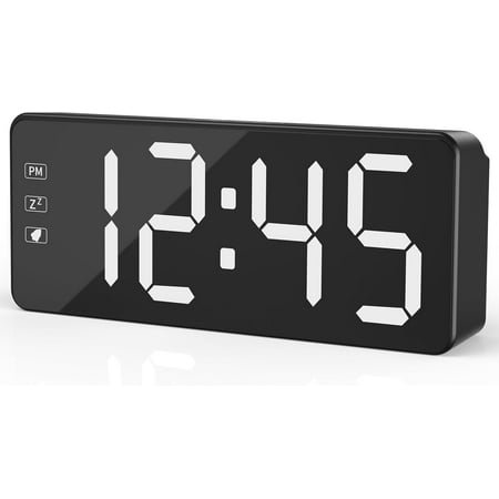 KWANWA Bedside Clock with Oversized Buttons, 2.4'' LED Digits Display, 24H Memory & Battery Save Mode, Ideal for Kitchen/Garage/Hurricane Preparedness (Includes 59 Charging Cable)