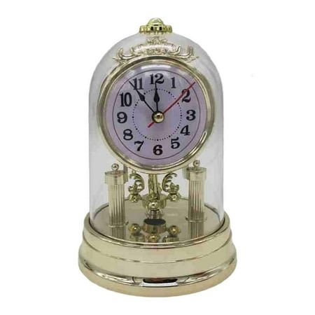 lanema European Retro Quiet Table Clock Home Bedroom Decorations Desktops Antique Alarm Clock with Clear Clock