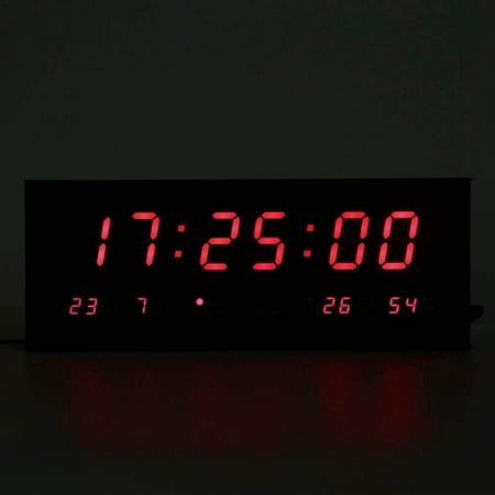Large Digital LED Alarm Calendar Clock Date Temperature Jumbo Display Wall Mount