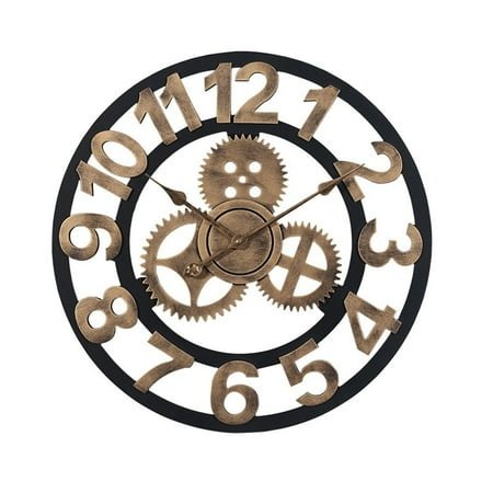 linyes 1PC Garden Wall Clock Large Outdoor Decoration Open Face Wall Hanging Home Decor