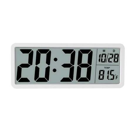 Lzvxtym Digital Alarm Clock LED Wall Clock with Temperature Display for Office Bedroom Living Room,7.95,White