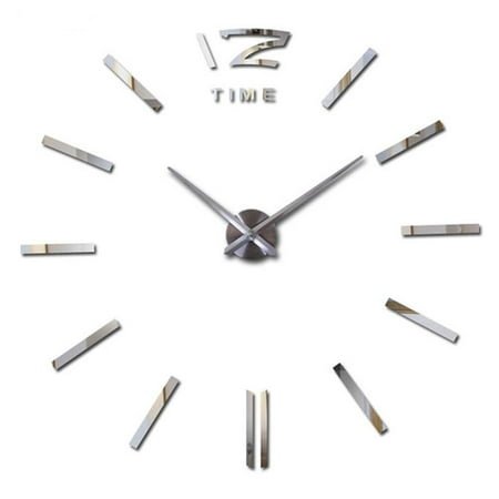 Masteelf 1Set Wall Clocks For Living Room Frameless Wall Clock Square Shape Acrylic Metal Quiet Sweep
