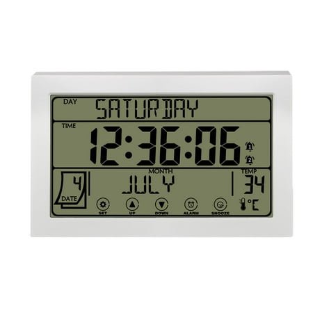 Mfigree Upgraded Wireless Indoor/Outdoor Temperature Atomic Clock Battery Powered with High Accuracy Sensor, Modern Decor for Desk, Wall, Living room, Bedroom, Gift, Elderly