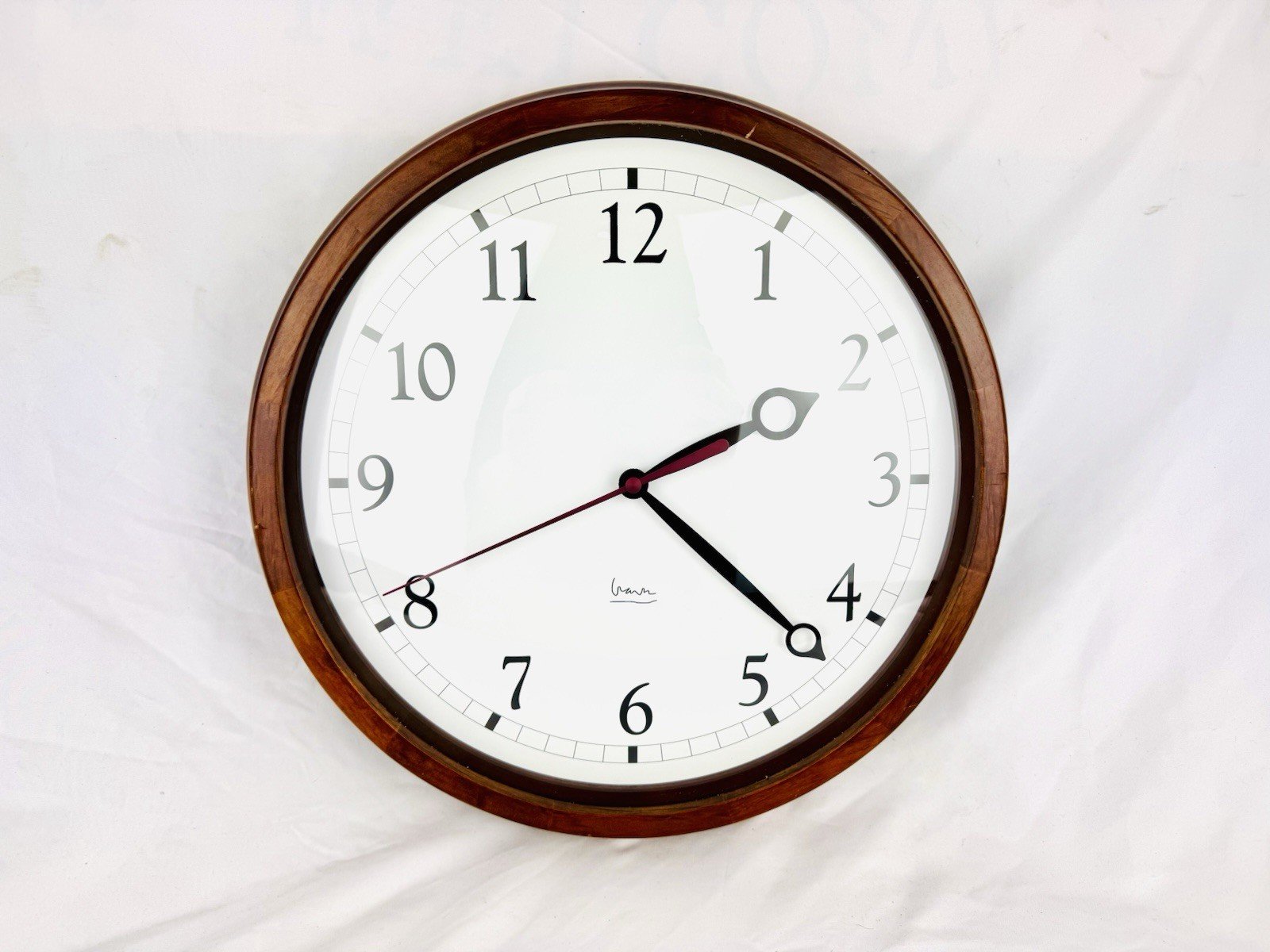 Michael Graves Modern Wood Wall Clock 14" modernist walnut WORKING