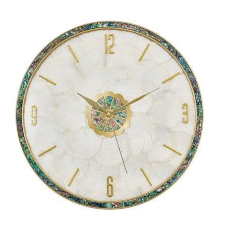Modern Light Luxury Shell Wall Clock Pure Brass European Style Pocket Watch Simple Living Room Nordic Creative Home Mute Clock