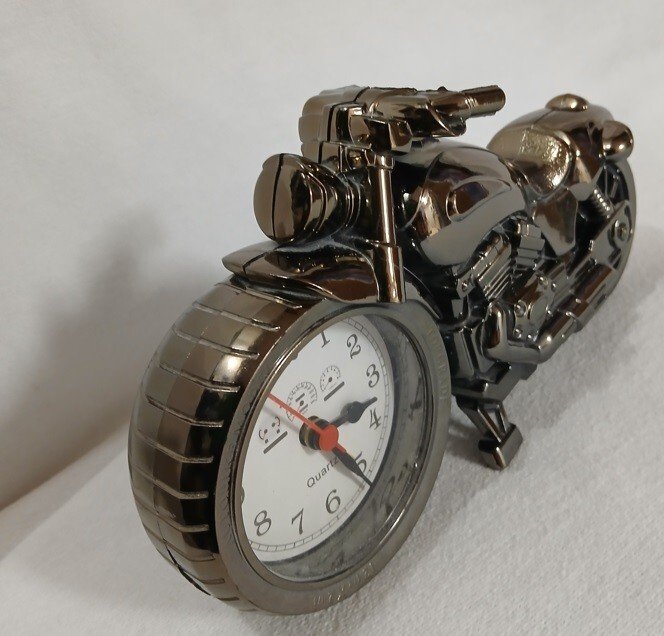 Motorcycle AutoBike Model Quartz Movement Plastic Alarm Clock Home Office