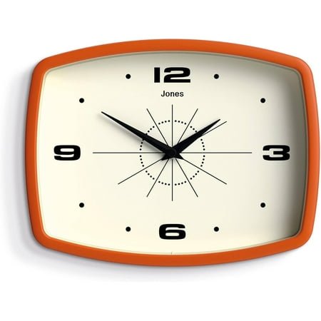 Movie Wall Clock | Retro Rectangular Clock | 10 inch | Black | Cool Designer Look for Kitchen, Living Room or Office