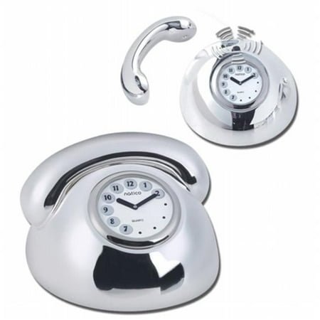 Natico Originals Telephone Ringing Clock Silv.