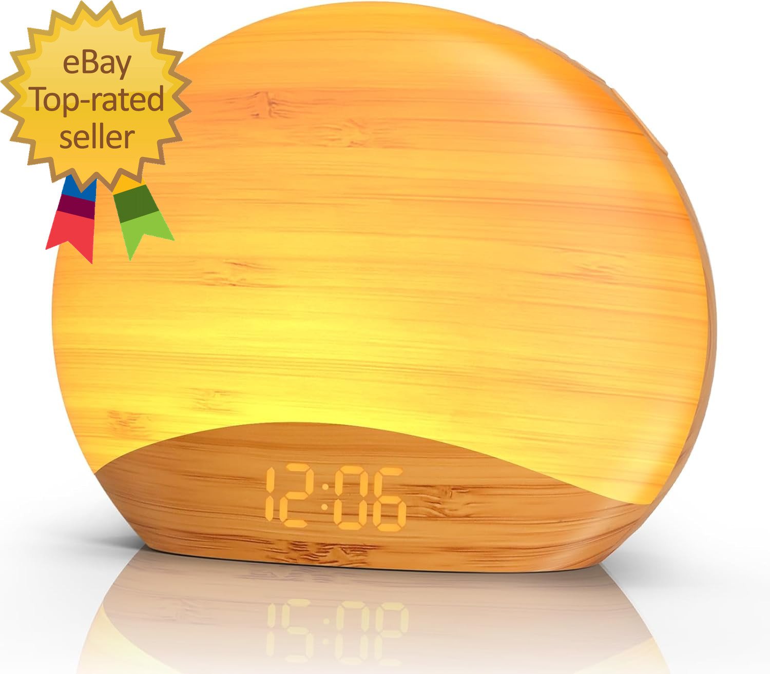 Natural Wood Grain Sound Machine Sunrise Alarm Clock 26 Nature Inspired Sleeping