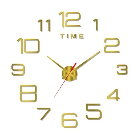Newxiaaa Household Plastic Clock, Adjustable Alarm Volume Electric Desk Clock Mantel Desk Shelf Clock Silent Wall Clock, For Halloween (Gold)