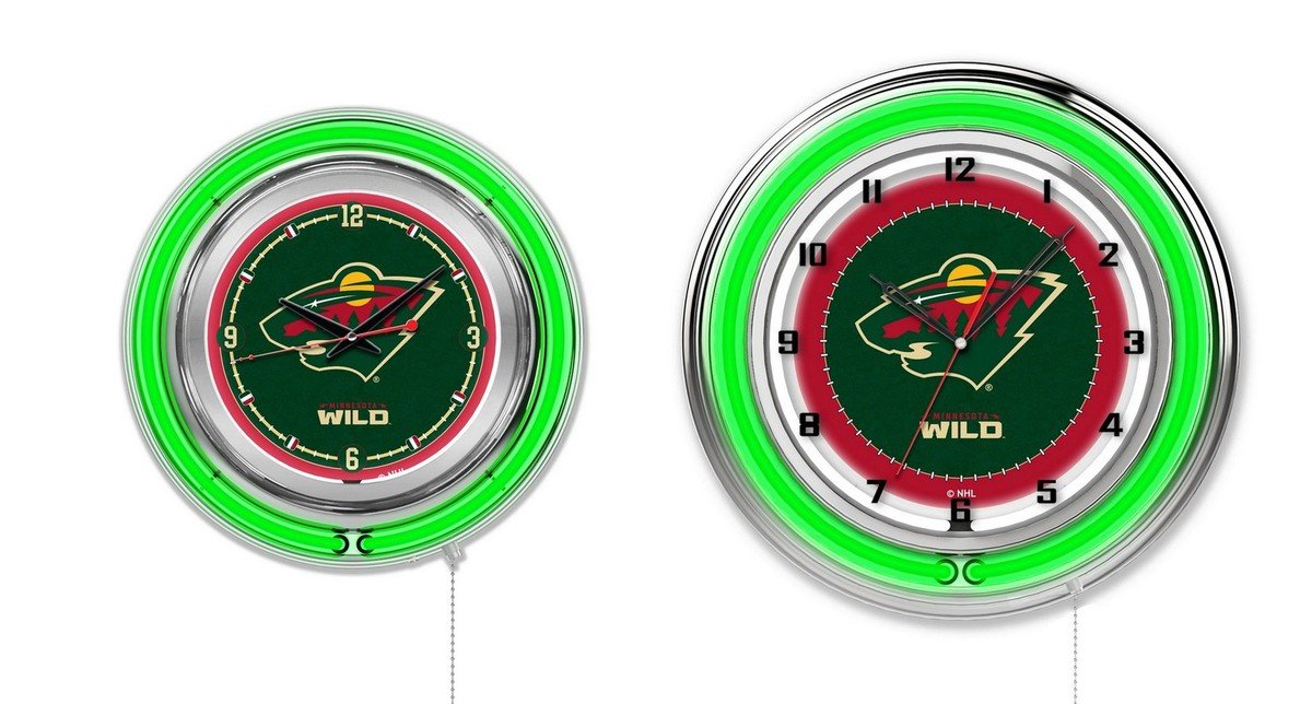 NHL - Minnesota Wild Double Neon Ring, Logo Clock Hockey Team Logo