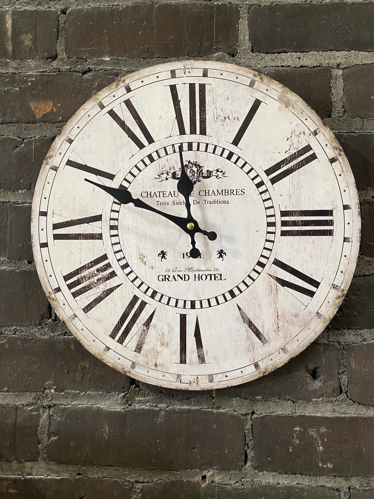 NWT Shabby Chic French Country 13” Diameter Battery Operated Wall Clock