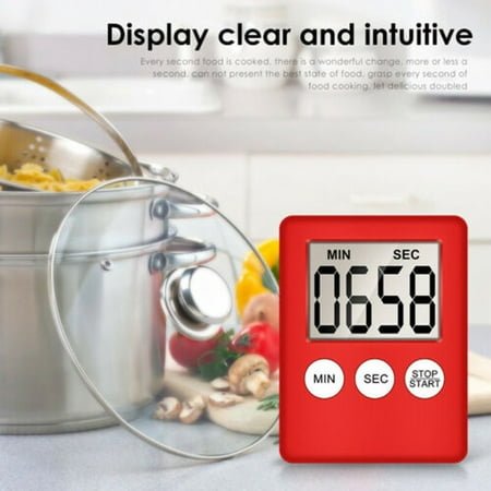 Nywaba Bedside Analog Alarm Clock,Large Digital LCD Kitchen Cooking Timer Count-Down Up Clock Alarm Magnetic