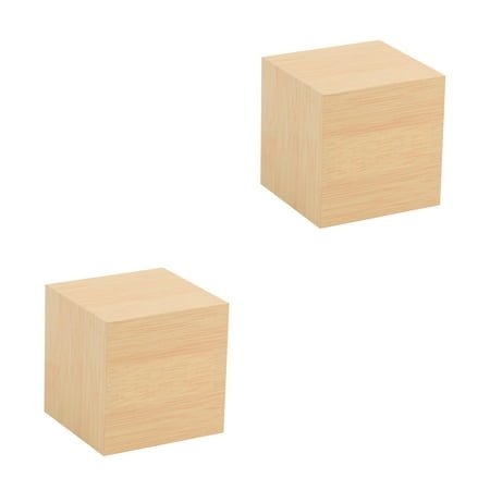 OUNONA 2pcs Creative USB Charging Square Multifunction LED Wood Clock Electronic Mini Alarm Clock without Battery (Light Yellow White Light)