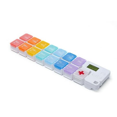 Pinfect 14 Grids 7 Days Tablets Box LED Timer Reminder Medicine Organizer Alarm Clock